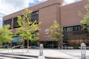Boise, Idaho, ABD - 18 Haziran 2023: Boise Belediye Binası Boise, Idaho, ABD.