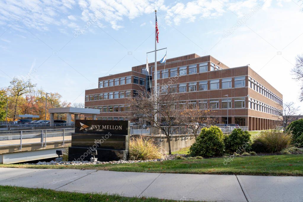 Wilmington, DE, USA - November 6, 2023: BNY Mellon office at 301 Bellevue Pkwy, Wilmington, Delaware, United States.