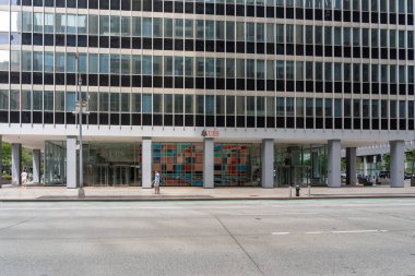 New York, New York, ABD - 21 Ağustos 2022: UBS Americas Şube Ofisi 18 Ağustos 2022 'de New York, New York, ABD' de. UBS finansal hizmetler sağlayan küresel bir firma.