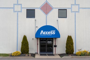 28 Aralık 2021 'de Batı Chester Township, Ohio, ABD' deki Erişim tesisine girişlerden biri. Erişim, Amerikan tam hizmet kayıtları ve bilgi yönetimi çözüm sağlayıcısıdır..