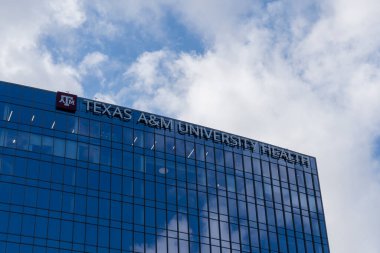 Houston, Teksas, ABD - 15 Şubat 2022: Houston 'daki Teksas A ve M Sağlık Bilimleri Merkezi, Teksas A ve M Üniversitesi' nin bir bileşeni sağlık meslek araştırmaları ve eğitim sunmaktadır..