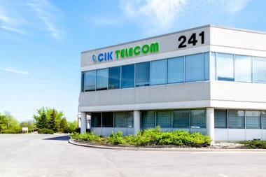 Markham, Ontario, Kanada - 21 Mayıs 2018: Markham, Ontario 'daki CIK Telecom Corporate Office. CIK Telekom Kanadalı bir telekomünikasyon şirketidir.