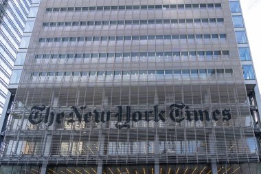 New York, New York, New York, ABD - 17 Ağustos 2022: New York Times Company genel merkezi, New York, ABD. The New York Times Company bir Amerikan kitle iletişim şirketi..