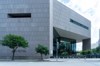 Houston, Teksas, ABD - 14 Nisan 2024: Houston Halk Kütüphanesi - Houston, Teksas Merkez Kütüphanesi, ABD.