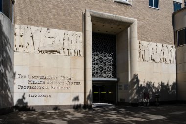 Houston, TX, ABD - 11 Nisan 2024: Texas Üniversitesi Sağlık Bilim Merkezi Profesyonel Binası Houston, TX, ABD 6410 Fannin Caddesi.