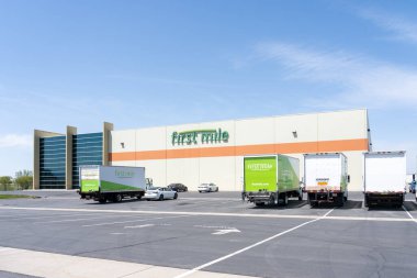 FirstMile logo sign on the building in Salt Lake City, UT, United States, May 9, 2023. FirstMile is an eCommerce parcel carrier.