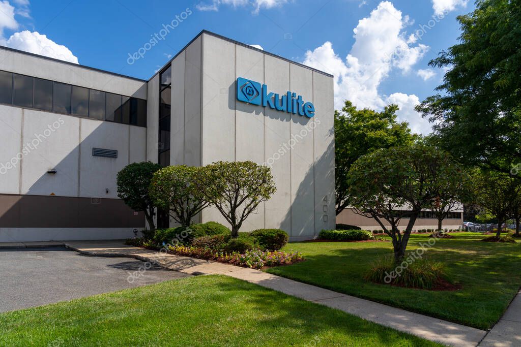 Leonia, New Jersey, USA - August 23, 2022: A Kulite sign is seen at the company's World Headquarters in Leonia, New Jersey, USA. Kulite Semiconductor Products is a provider of pressure transducers.