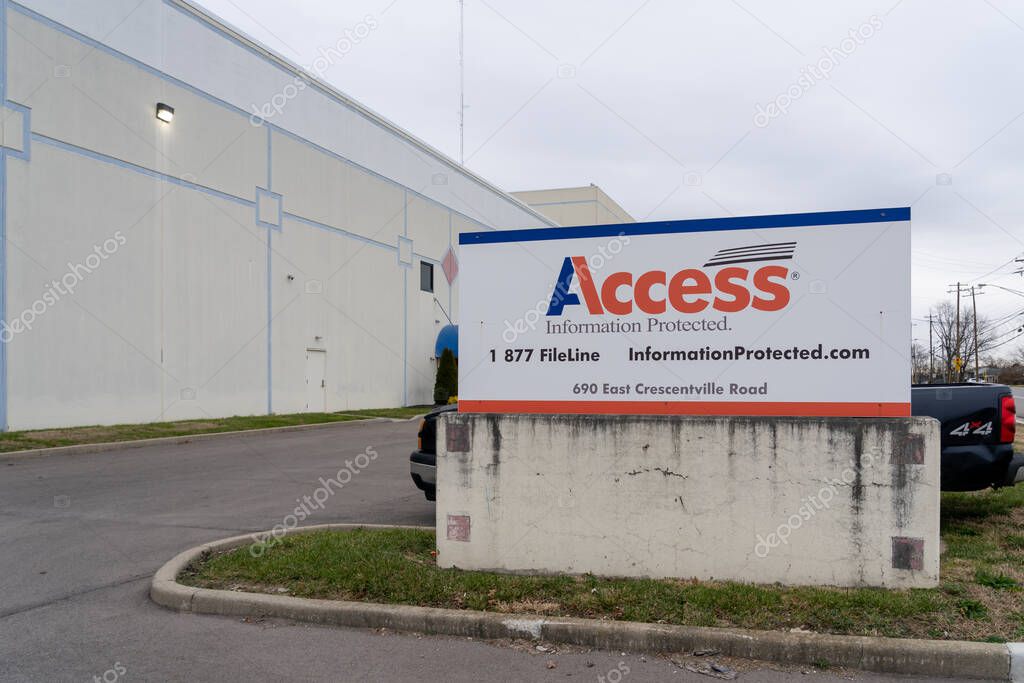 Access facility in West Chester Township, Ohio, United States, December 28 2021. Access is an American full-service records and information management solutions provider.
