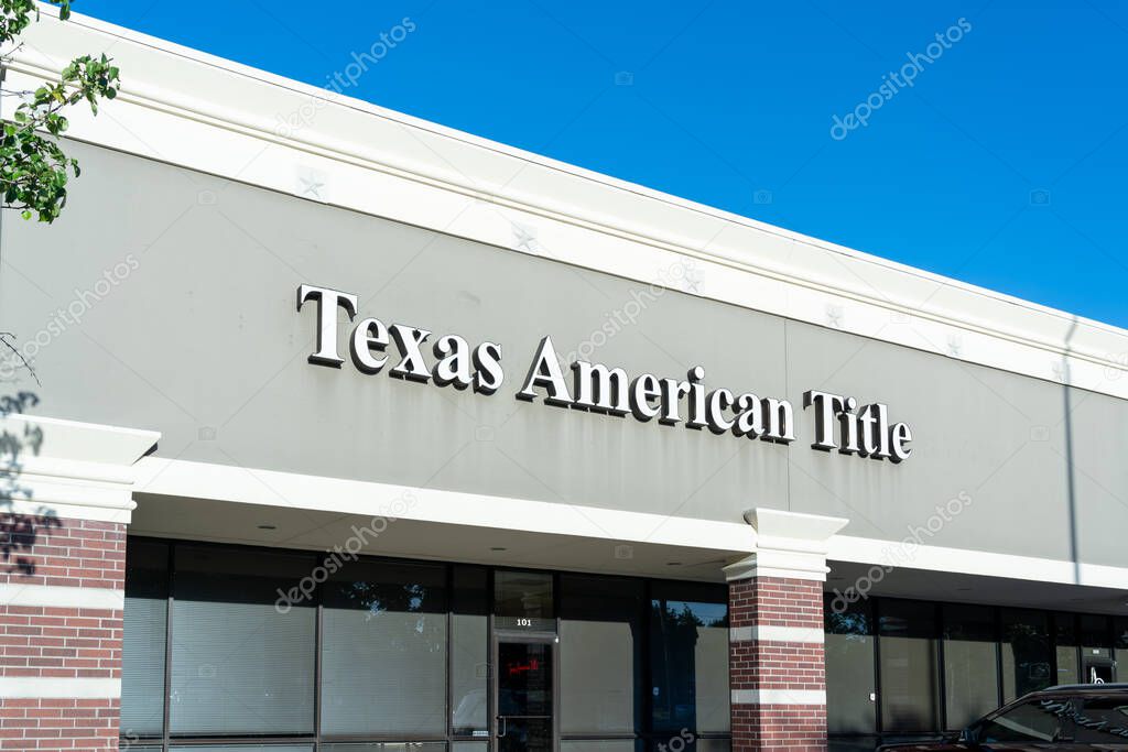 Pearland, TX, USA - April 12, 2024: A Texas American Title branch office in Pearland, TX, USA.