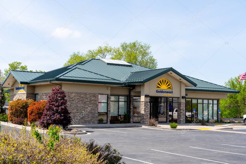 Kaysville, Utah, USA - May 9, 2023: Goldenwest Credit Union branch in Kaysville, Utah, USA.