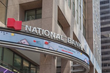 TORONONONONONTO, ONTARIO, CANADA - 18 Haziran 2017: Toronto, Ontario 'daki Torontos finans bölgesindeki binada Merkez Bankası' nın imzası.