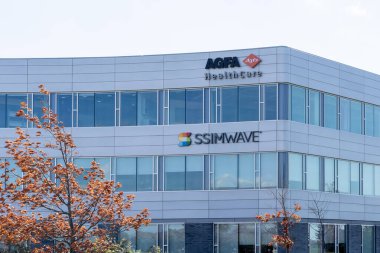 17 Ekim 2020 'de Kanada' nın Ontario kentindeki David Johnston Araştırma ve Teknoloji Parkı 'nda Agfa Sağlık Hizmetleri Ofisi.