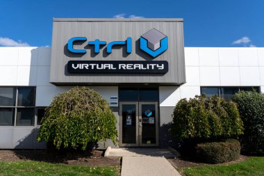 Waterloo, On, Kanada - 17 Ekim 2020: Waterloo, On, Kanada 'da CTRL-V Sanal Gerçeklik. CTRL V, eğlence sektörünün en yeni sınırlarını deneyimleyebileceğiniz bir sanal gerçekliktir (VR)..