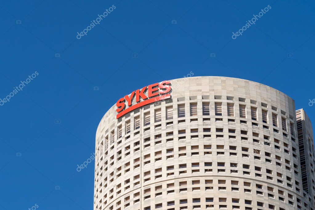 Tampa, Florida, USA - January 8, 2022: SYKES headquarters in Tampa, Florida, USA. Sykes Enterprises is an American multinational business process outsourcing provider.
