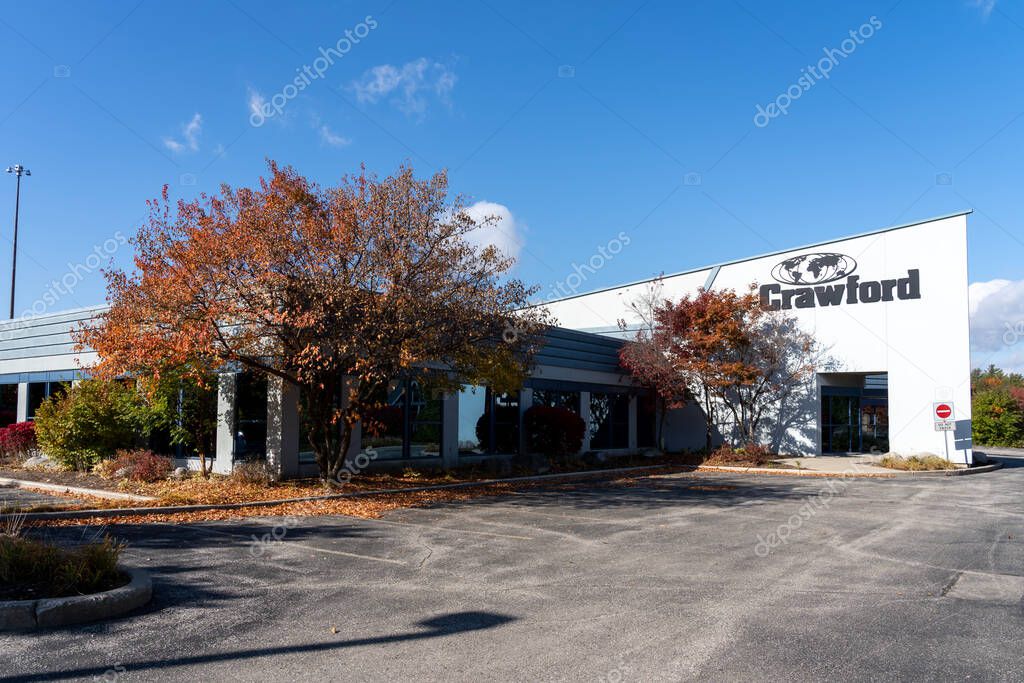 Kitchener, Ontario, Canada - October 17, 2020: Crawford office in Kitchener, Ontario, Canada. Crawford Company (Canada) is an independent adjusting firm specializing in claims and risk management.