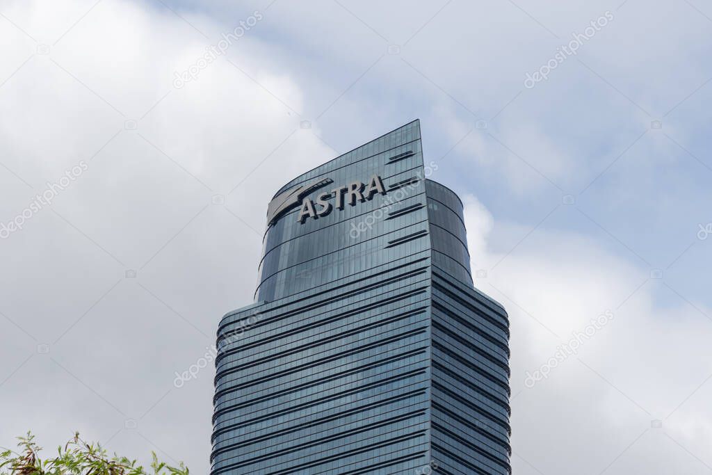Jakarta, Indonesia - January 26, 2025: Astra International headquarters in Jakarta, Indonesia. Astra International is one of the largest diversified conglomerates in Indonesia.