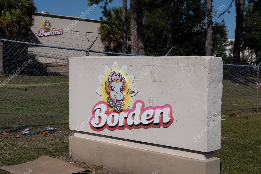 Orlando, FL, USA - January 20, 2022: The Borden Dairy facility in Orlando, FL, USA. Borden Dairy Company is an American dairy processor and distributor.