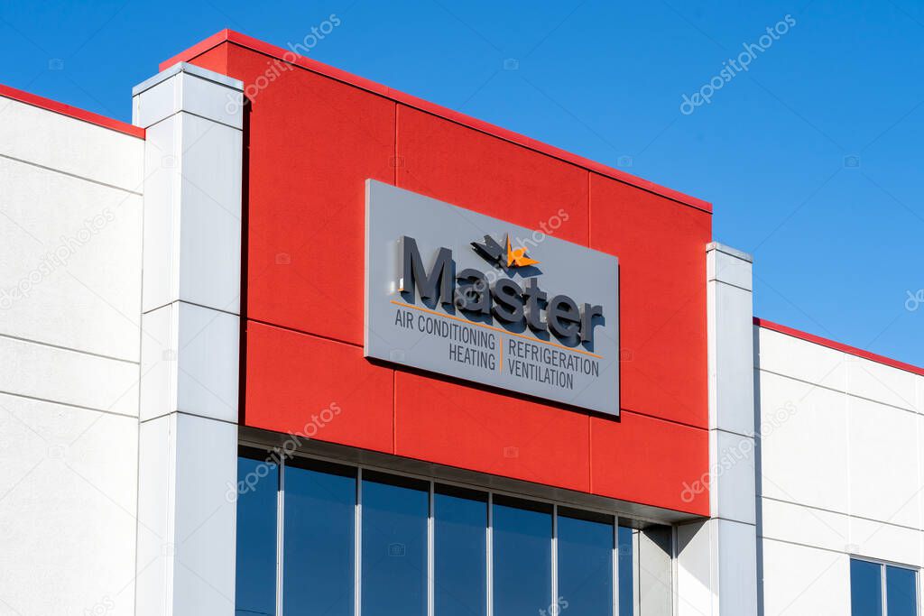 Cambridge, On, Canada - October 17, 2020: Master office building in Cambridge, On, Canada. The Master Group is the largest independent HVAC-R distributor in Canada.