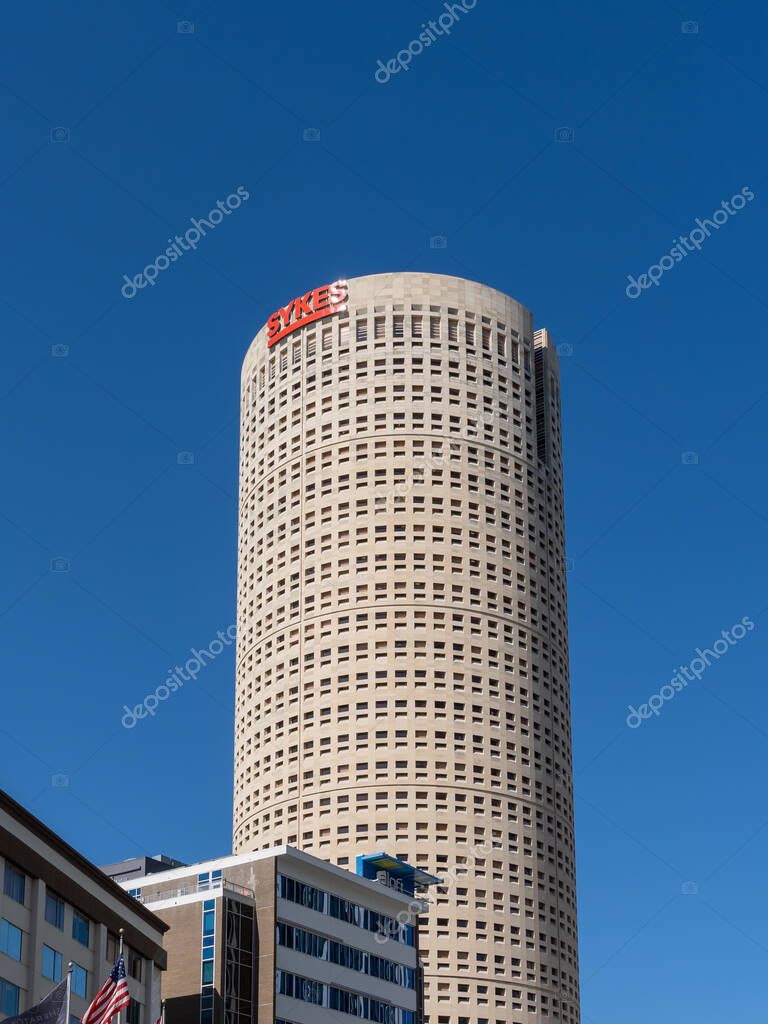 Tampa, Florida, USA - January 8, 2022: SYKES headquarters in Tampa, Florida, USA. Sykes Enterprises is an American multinational business process outsourcing provider.