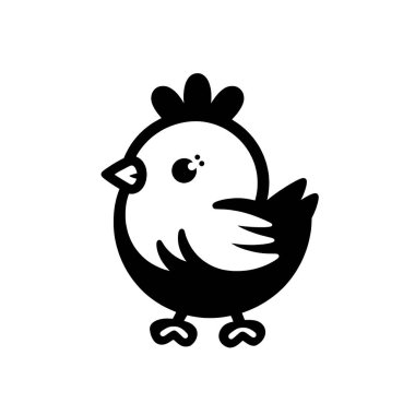Sevimli tavuk hayvan simgesi