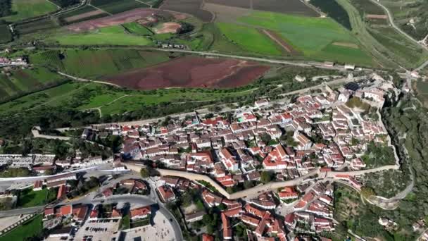 Cidade Óbidos Portugal Ele Está Localizado Uma Colina Cercado Por — Vídeo de Stock