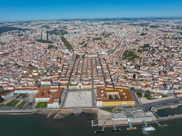 Lissabons Centrum Och Centrum Portugal Drone Point View Sevärdheter Och — Stockfoto