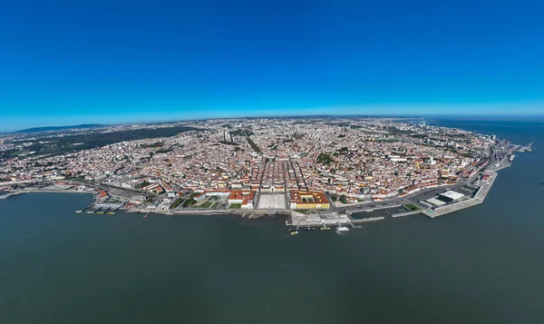 Lisbon City Downtown City Center Portugália Drónnézőpont Városnéző Helyek Híres — Stock Fotó