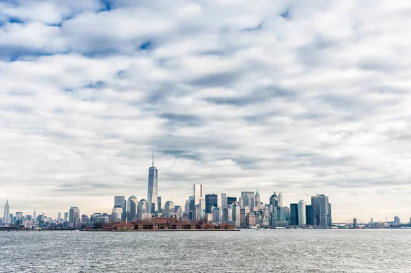Rzeka Hudson Nowy Jork Skyline Manhattan Usa — Zdjęcie stockowe