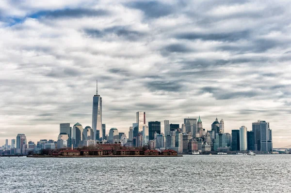 Rzeka Hudson Nowy Jork Skyline Manhattan Usa — Zdjęcie stockowe