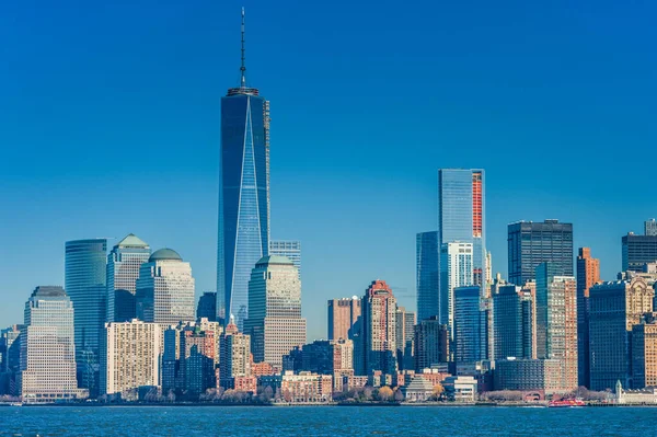 Manhattan Cityscape Jeden World Trade Center Drapacze Chmur Nowy Jork — Zdjęcie stockowe