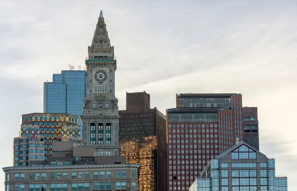 Boston Cityscape Zegarem Custom House Tower Massachusetts Stany Zjednoczone — Zdjęcie stockowe