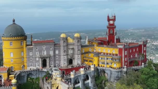 Palace Pena Sintra Lisbon Portugal Part Cultural Site Sintra City — Stock Video