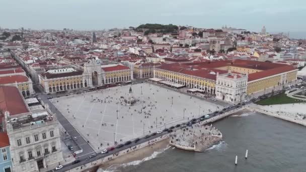 Commerce Square Lisbon Portugal Palace Yard Royal Palace Ribeira — Vídeo de stock