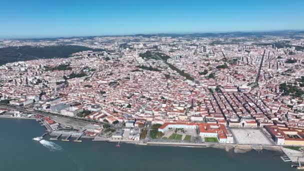 Lisabona Skyline Centrul Orașul Vechi Fundal Portugalia — Videoclip de stoc