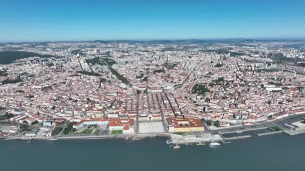 Lisbon Skyline Downtown Old Town Background Portugal — Vídeos de Stock