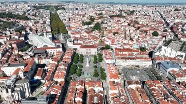 Praca Dom Pedro Main Central Square Lisbon True Heart City — Video