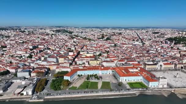 Lisbon Skyline Downtown Old Town Background Portugal — Stock videók