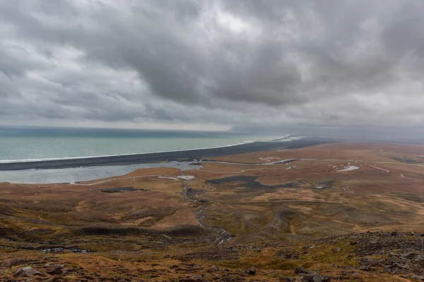 Snake Road Iceland Landscape Cloudy Blue Sky — Foto de Stock