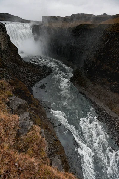 Dettifoss Waterfall Iceland Wide Angle — Stock fotografie