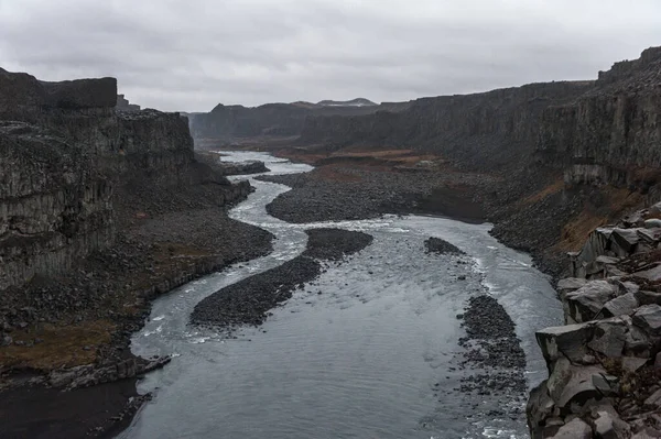 Водоспад Деттіфосс Ісландії Ріка — стокове фото