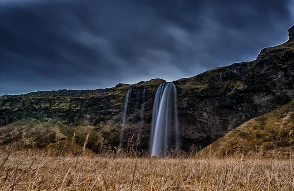 Seljalandsfoss Waterfall Iceland One Most Famous Waterfall Iceland Long Exposure — Stock fotografie