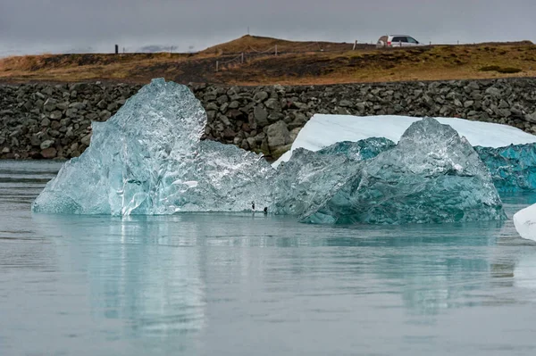 Jokulsarlon Льодовикова Лагуна Ісландії Вода Лід Ній — стокове фото