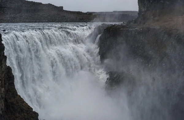 Dettifoss Waterfall Iceland Water Spray — Stock fotografie