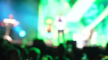 Konser salonu, konser ışıkları, seyirci stadyumu modern disko ışığı. Kalabalık Olay