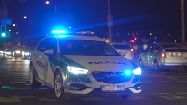 Blue Light Flasher Top Police Car — Stock Video