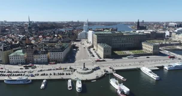Королевский Дворец Расположен Гамла Стан Стокгольме Швеция — стоковое видео