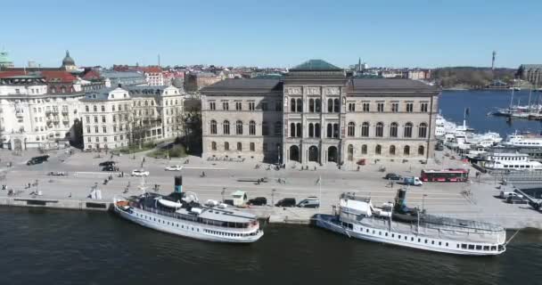 National Museum Stockholm Sweden National Gallery Sweden Located Peninsula Blasieholmen — Stock Video