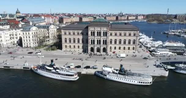 Национальный Музей Стокгольме Швеция Речь Идет Национальной Галерее Швеции Расположенной — стоковое видео