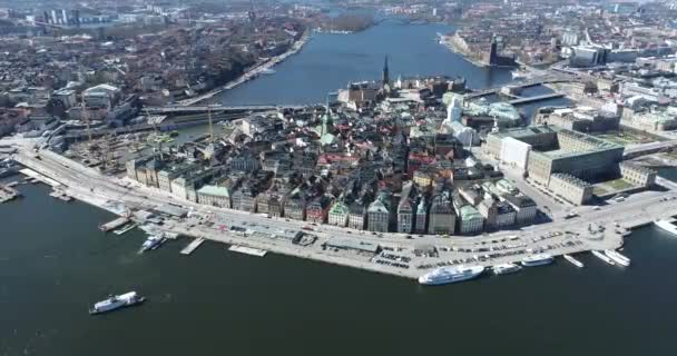 Stockholm Old Town One Most Famous City Island Background Sweden — Stok video