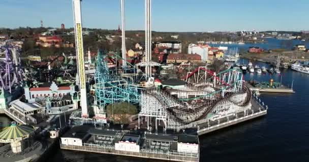 Amusement Park Stockholm Sweden Grona Lund — Video